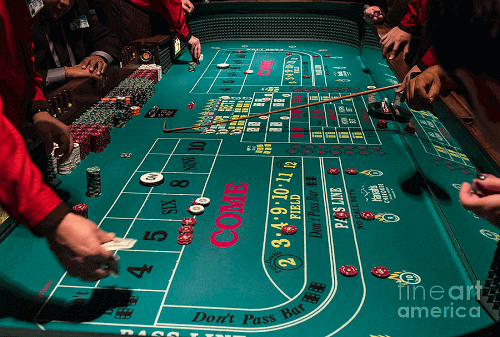 craps table at a casino